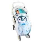 Zimowa torba na wózek Pingwin Niebieski!