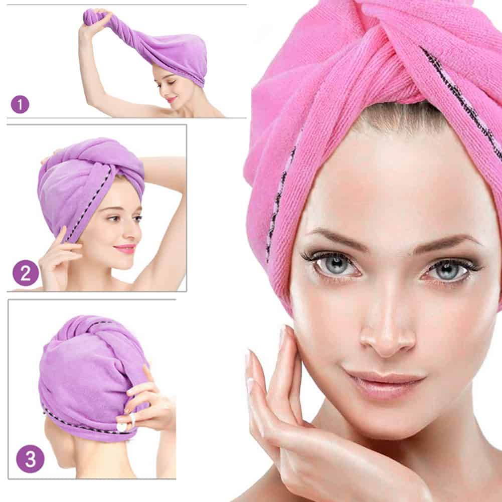 Ręcznikowa czapka do szybkiego suszenai włosów - 2 za 1
